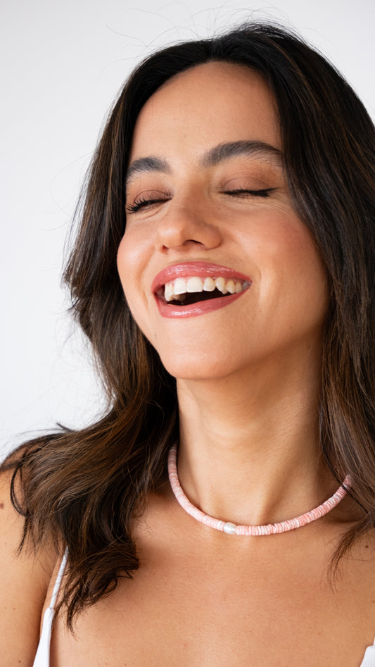 Choker de concha rosado