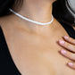 Set del Mar con choker de concha blanco y anillo de concha, vista 1 - Karamelki