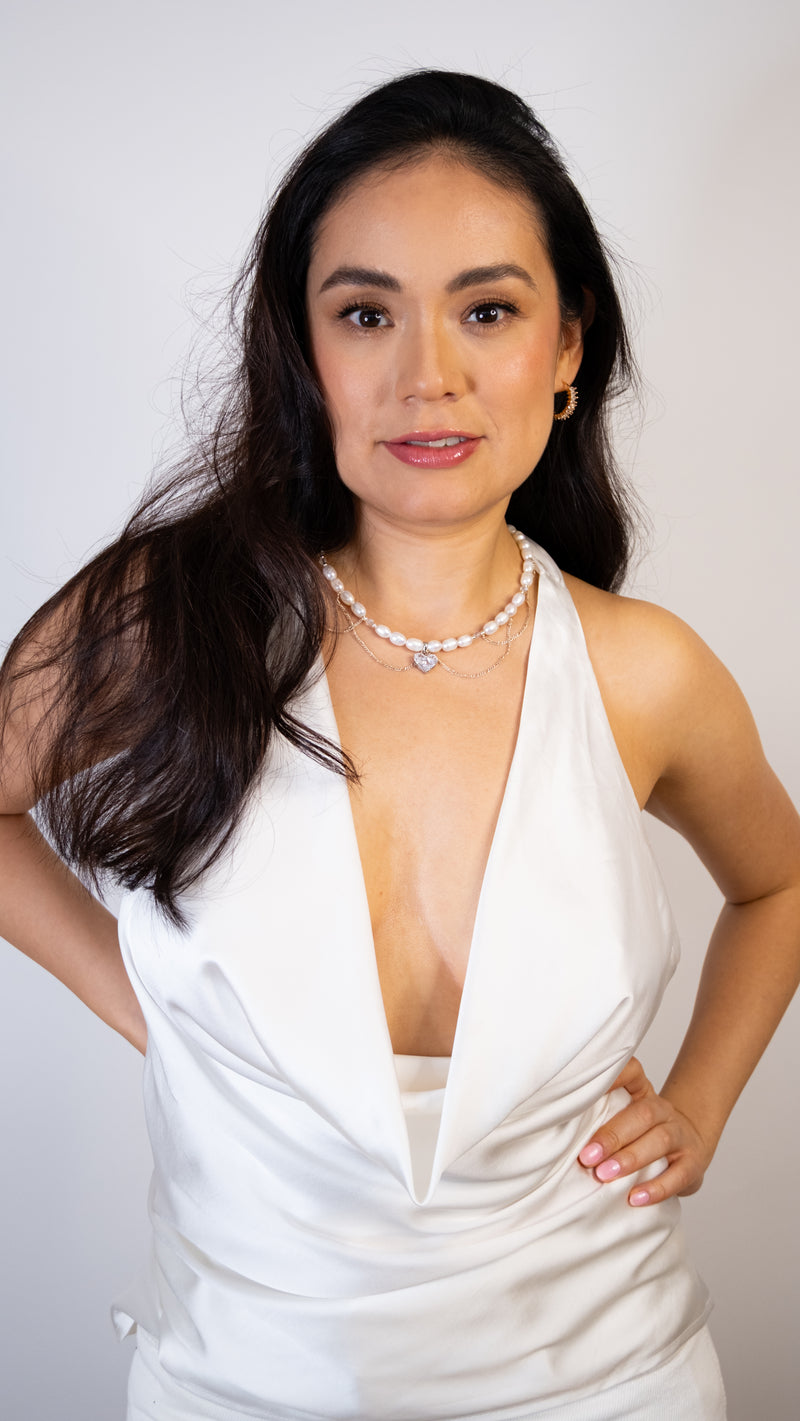 Collar corazón plateado