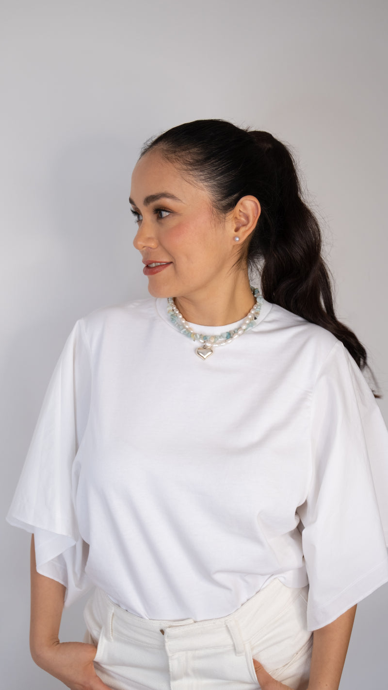 Collar Amazonita Silver Heart