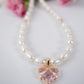 Collar corazón rosado