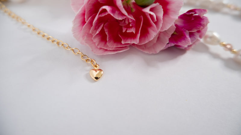 Collar corazón rosado