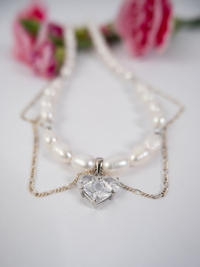 Collar corazón plateado