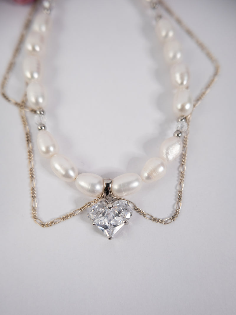 Collar corazón plateado