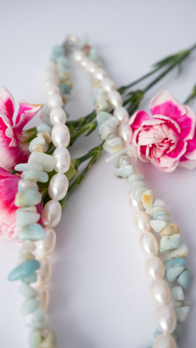 Collar Amazonita Silver Heart