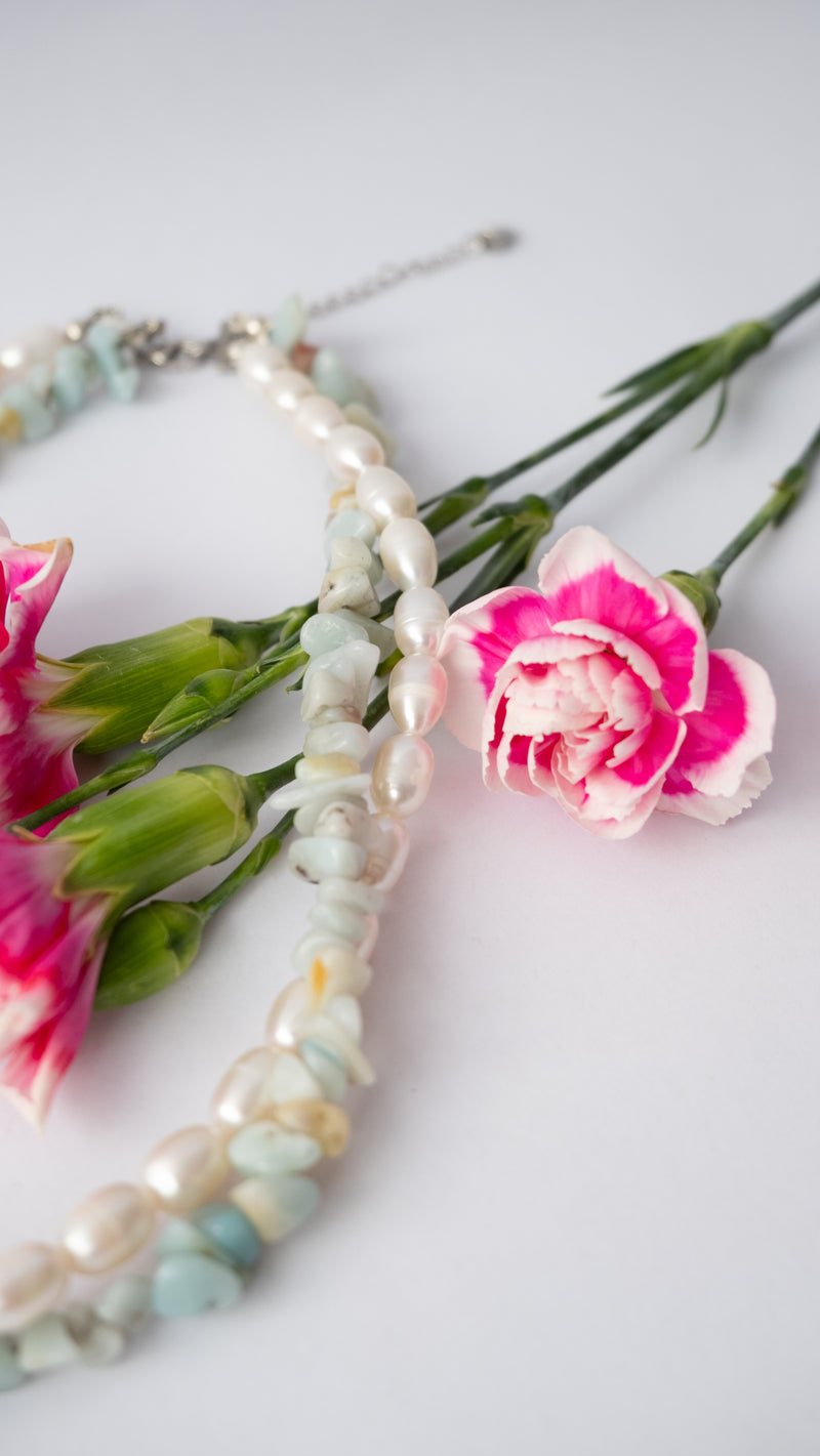 Collar Amazonita Silver Heart