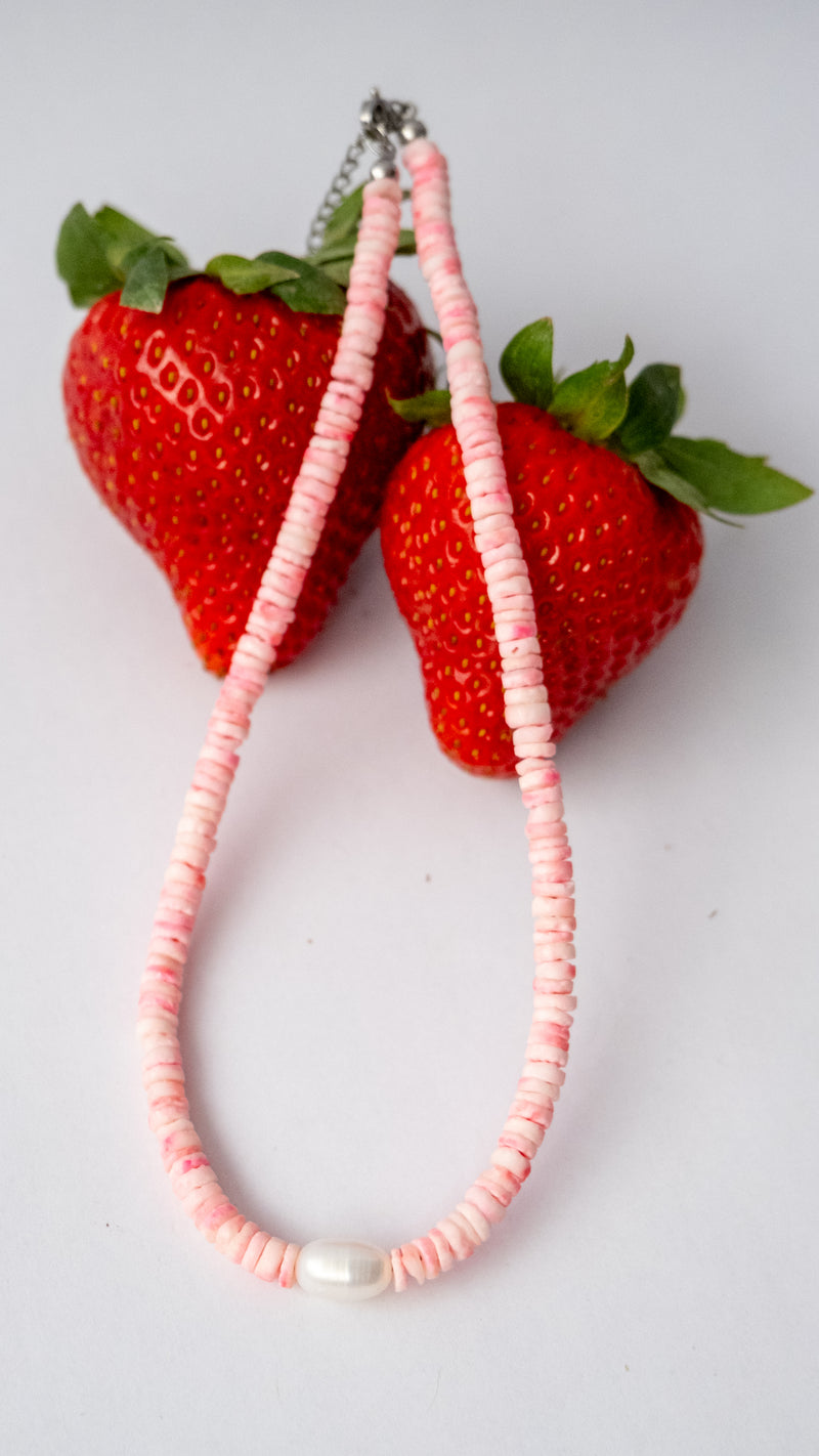 Choker de concha rosado