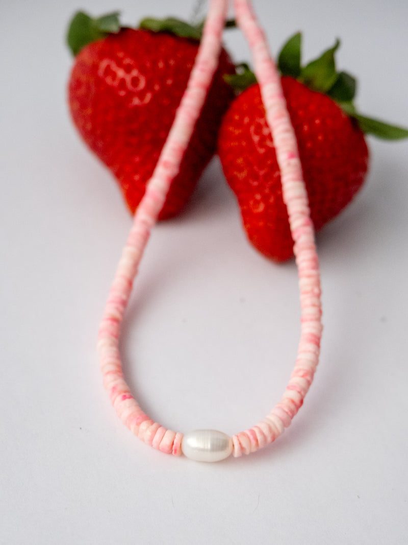 Choker de concha rosado