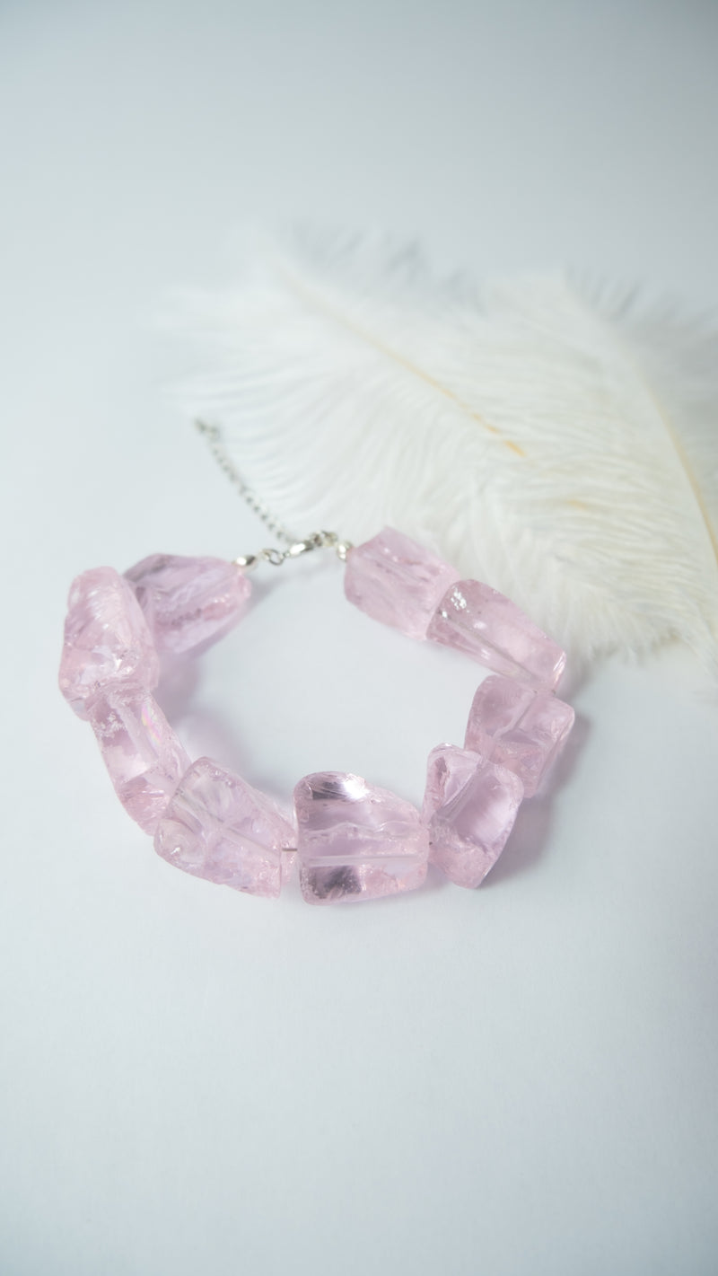 Pulsera pink glass quartz