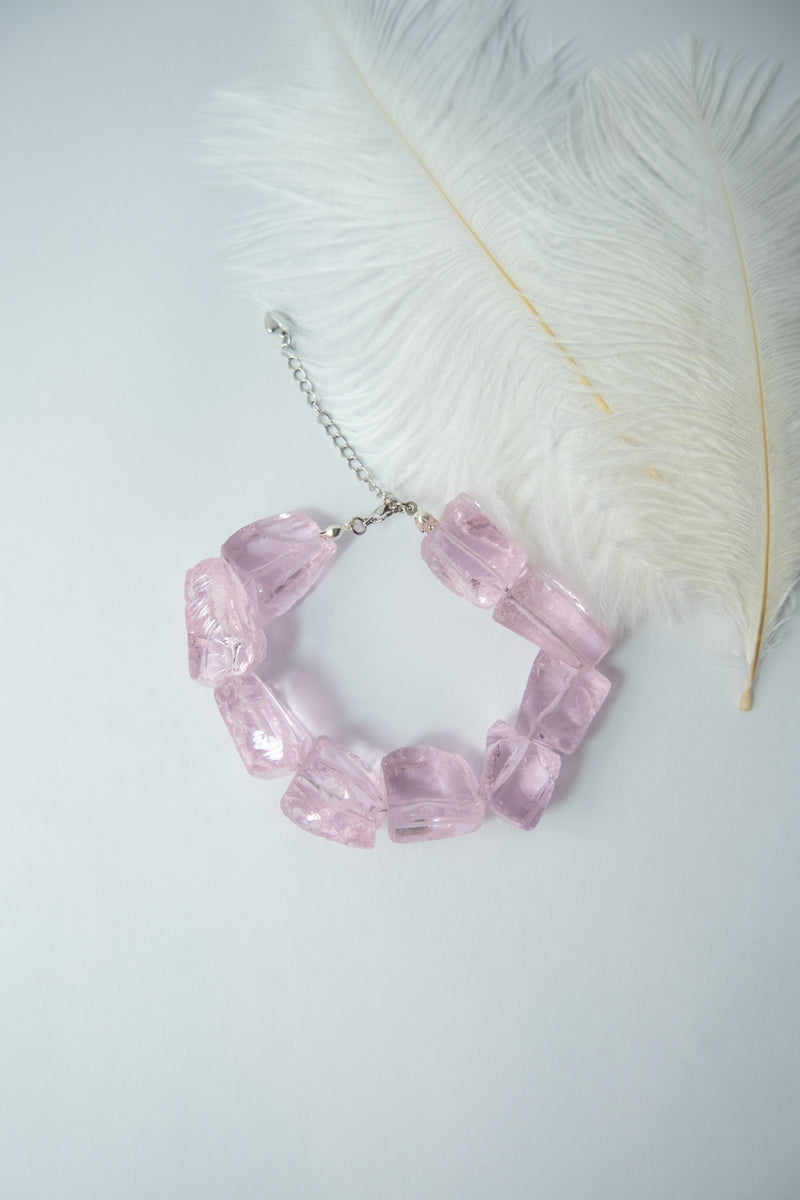 Pulsera pink glass quartz