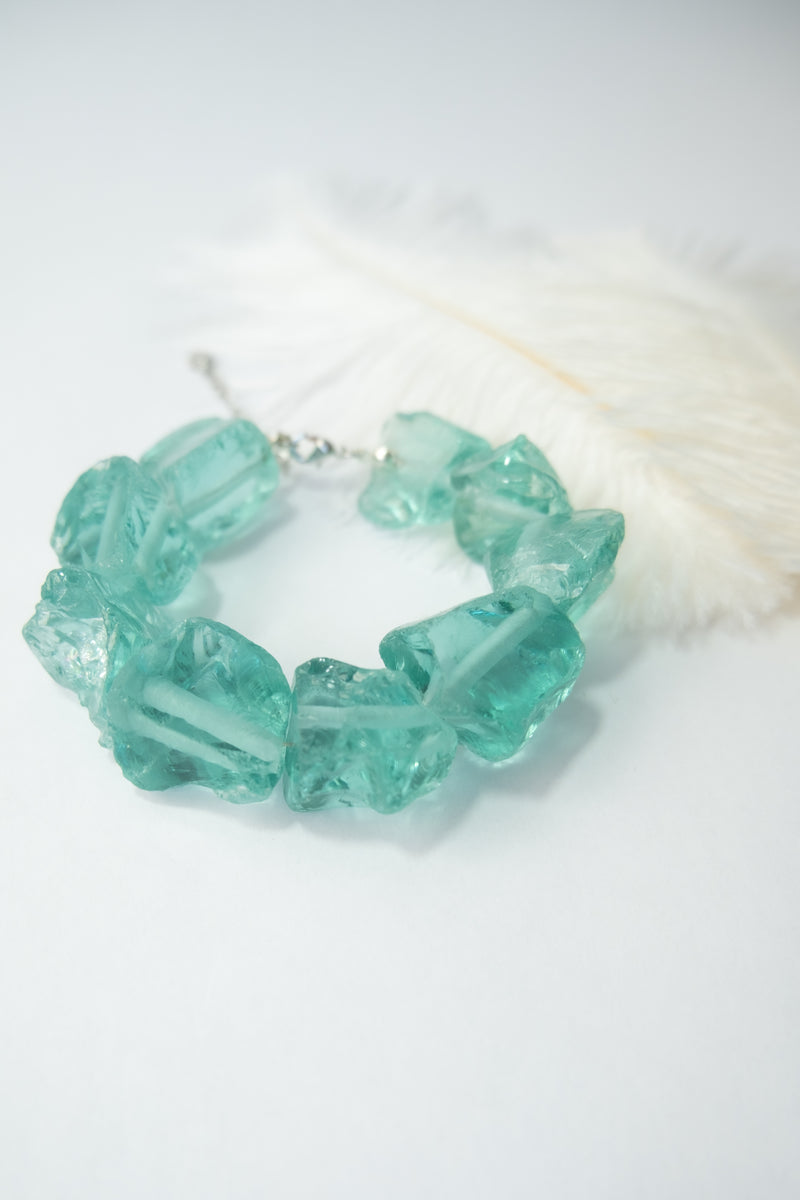 Pulsera blue glass quartz