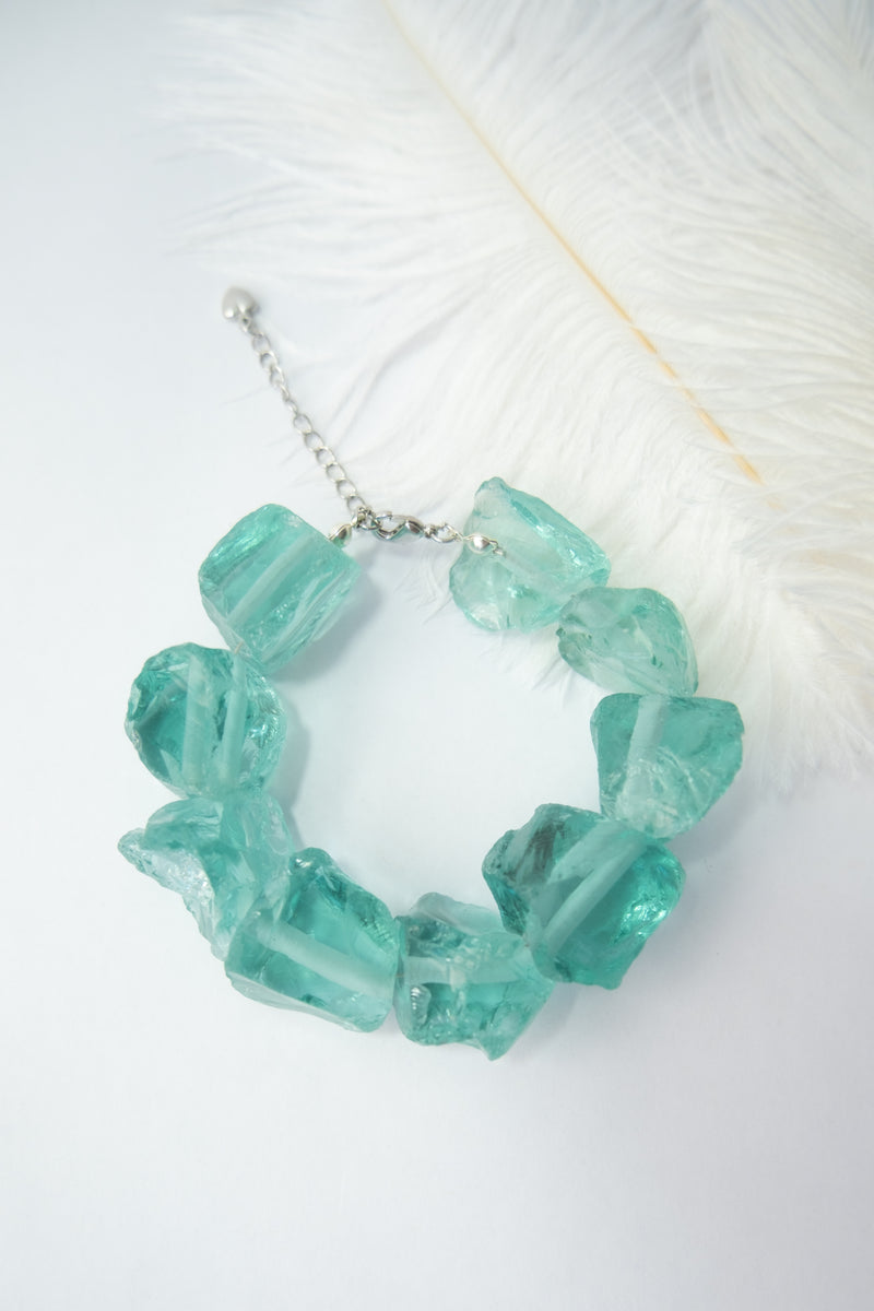 Pulsera blue glass quartz