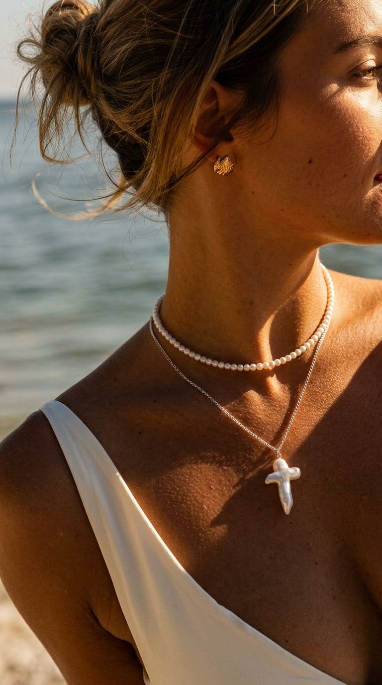 Choker y collar Cruz